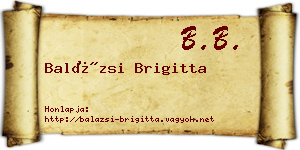 Balázsi Brigitta névjegykártya